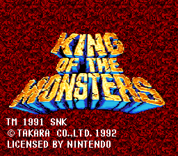 King of the Monsters (Europe) Title Screen